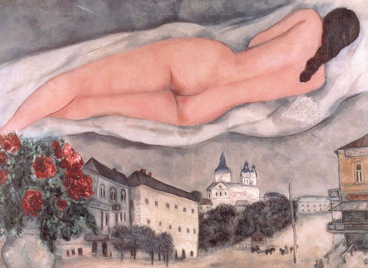 ヴィテプスクの現代マルク・シャガールのヌード油絵